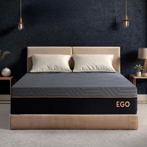 EGOHOME 12 Inch Queen Mattress, Copper Gel Cooling Memory Foam for Back Pain Relief, Therapeutic Bed in a Box, Foam Made in USA, CertiPUR-US Certified, 60x80x12 Black(12″ Copper Gel)