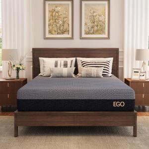 EGOHOME 12 Inch Queen Mattress, Copper Gel Cooling Memory Foam for Back Pain Relief, Therapeutic Bed in a Box, Foam Made in USA, CertiPUR-US Certified, 60x80x12 Black(10″ Copper Gel)