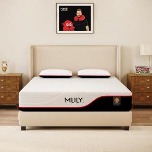 MLILY King Size Mattress 12 Inch Memory Foam Manchester United, Medium Feel, Cool Sleep & Pressure Relief, Fiberglass Free, Made in The USA of Certified Safe US Foam and Global Materials, White(Full)